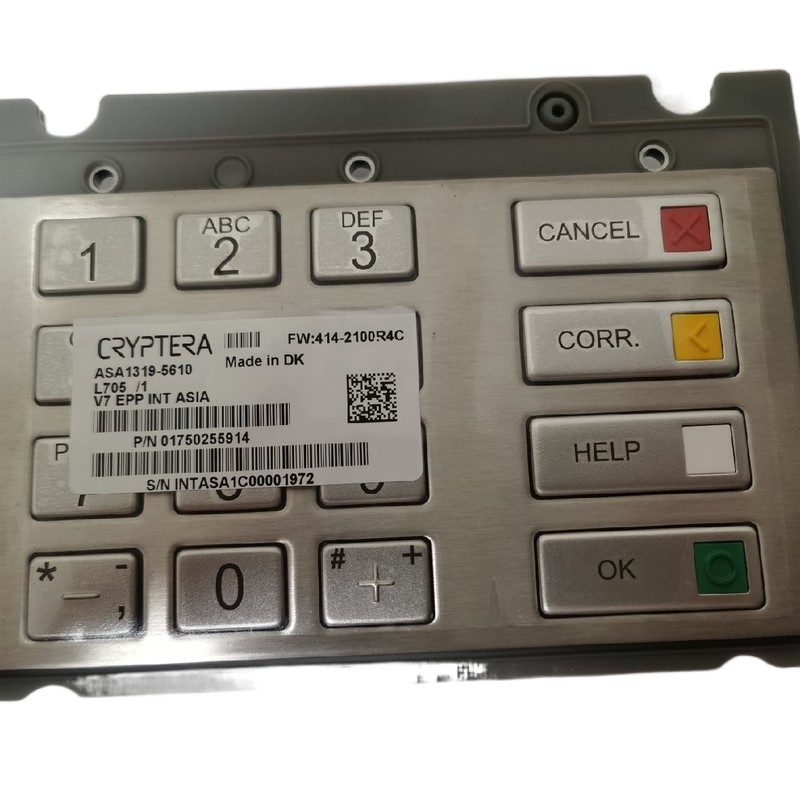 01750255914 Diebold Nixdorf 1750255914 EPP V7 ESP INT Pinpad Ameryka Południowa Klawiatura Atm Części